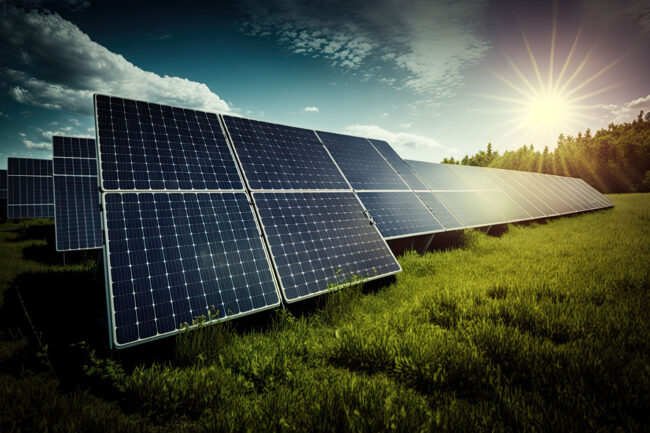 photovoltaic-solar-power-panel-field-green-clean-alternative-power-energy-concept-ai-generative SUN4U - Le sfide per l’agri-fotovoltaico nell’Unione europea