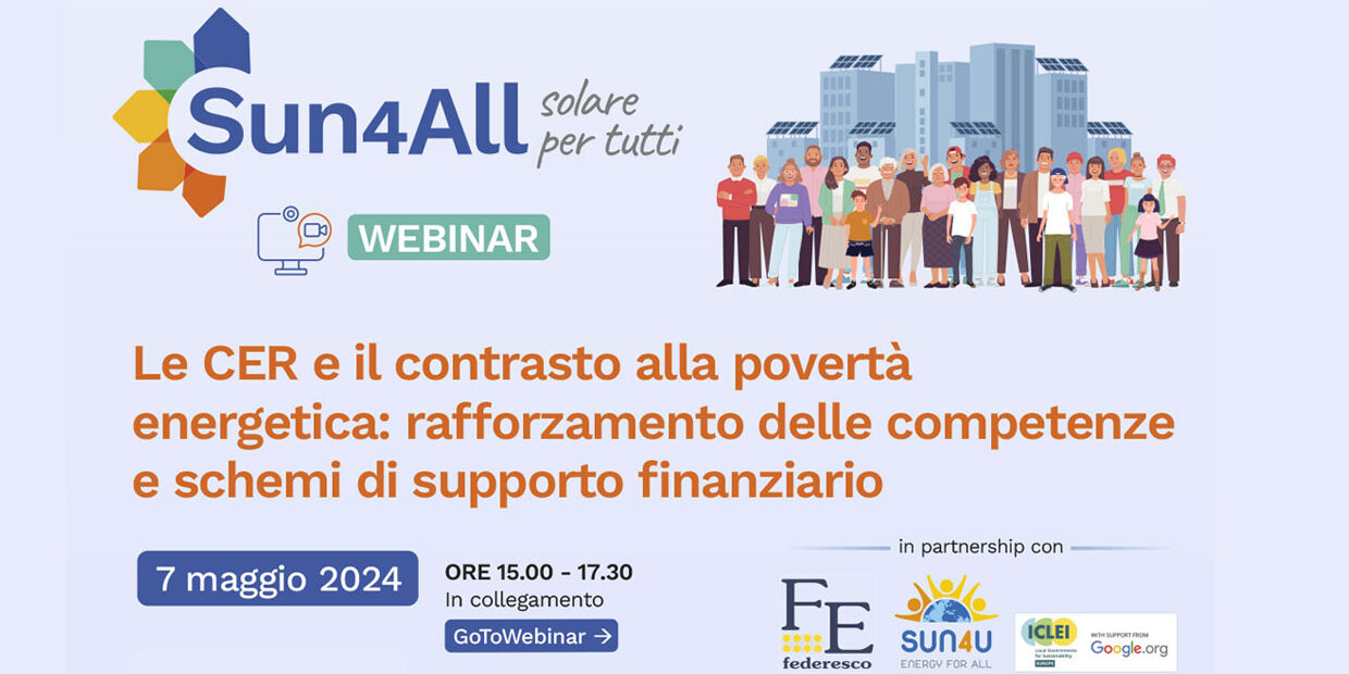 SUN4ALL - Webinar: Le CER e il contrasto alla povertà energetica