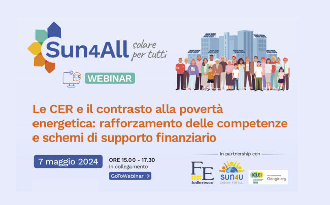 SUN4ALL - Webinar: Le CER e il contrasto alla povertà energetica
