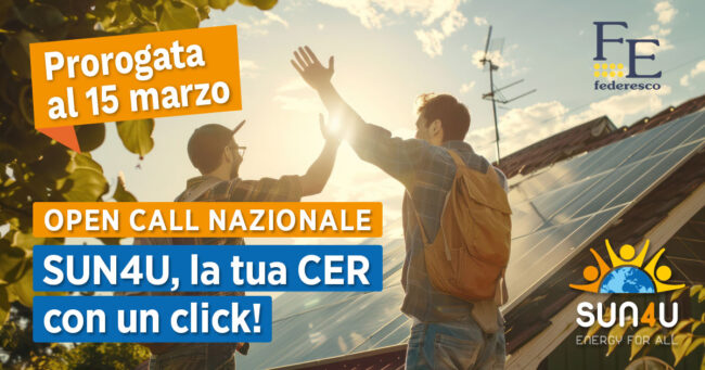 SUN4U - Open call per supportare le CER